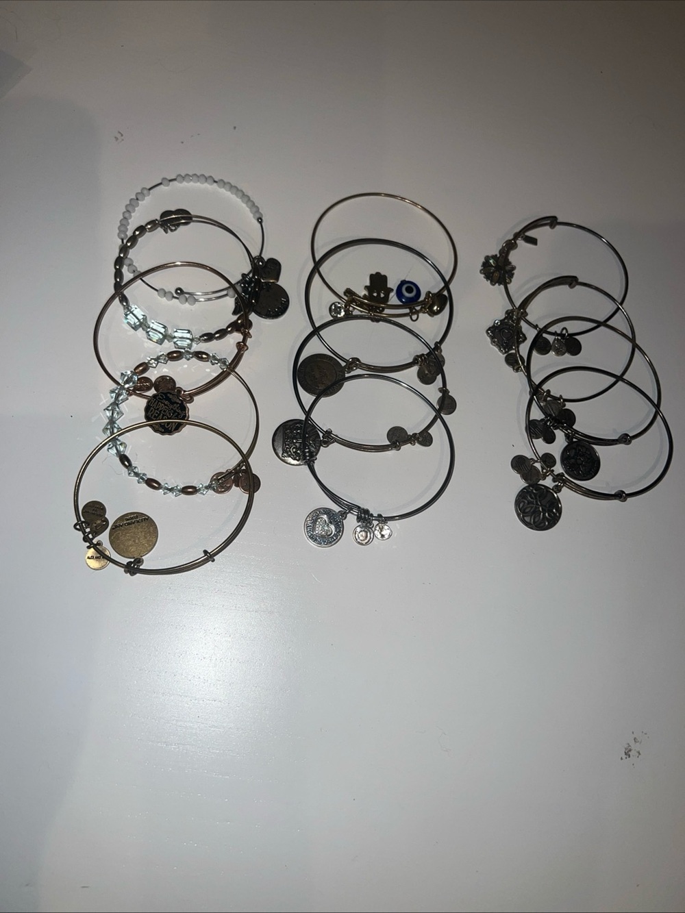 Alex and Ani Bracelet Lot 13 Gold and Silver Tone Charm Bracelets